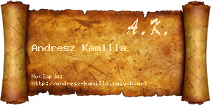 Andresz Kamilla névjegykártya