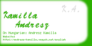 kamilla andresz business card